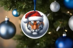 Winter Scene Tiger Portrait Sublimation PNG Product Image 4
