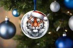 Winter Scene Tiger Portrait Sublimation PNG Product Image 4