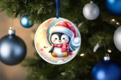 Round Christmas Ornament Sublimation|Clipart Product Image 4