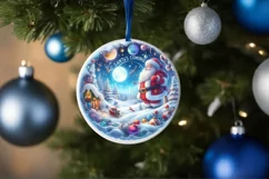 Round Christmas Ornament Sublimation|Clipart Product Image 1