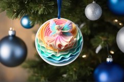Christmas Fairy Round Ornament Sublimation PNG Product Image 4