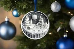 Round Christmas Ornament Sublimation|Clipart Product Image 4