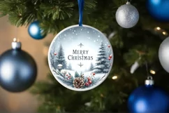 Merry Christmas Round Sublimation PNG Product Image 1