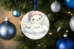 Round Christmas Ornament Sublimation|Clipart Product Image 4