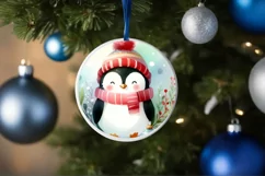 Round Christmas Ornament Sublimation|Clipart Product Image 4