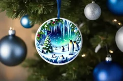 Round Christmas Ornament Sublimation|Clipart Product Image 4