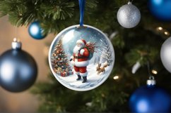 Melting Winter Scene with Santa Round Ornament Sublimation Product Image 4