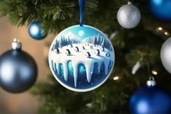 Round Christmas Ornament Sublimation|Clipart Product Image 4