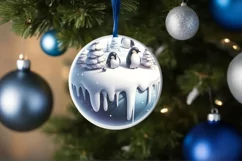 Round Christmas Ornament Sublimation|Clipart Product Image 4