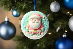 Round Christmas Ornament Sublimation|Clipart Product Image 1