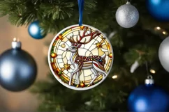 Christmas Round Reindeer Ornament Sublimation Product Image 4
