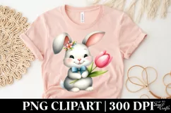 Easter Bunny Egg Flower, Clipart |T-shirt, Mug PNG Product Image 4