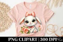 Easter Bunny Egg Flower, Clipart |T-shirt, Mug PNG Product Image 4