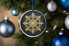 Snow Flake Christmas Round Cute Ornament Sublimation Product Image 4