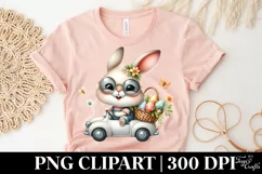 Easter Bunny with Sun Glasses Driving a Car a Flower Product Image 5
