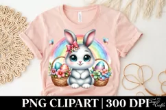 Easter Bunny Egg Flower, Clipart |T-shirt, Mug PNG Product Image 4