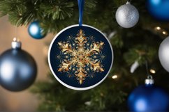 Snow Flake Christmas Round Cute Ornament Sublimation Product Image 4