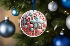 3D Christmas Round PNG Ornament Sublimation Product Image 4