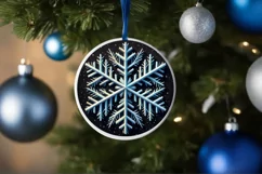 Snow Flake Christmas Round Cute Ornament Sublimation Product Image 4