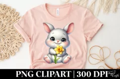 Bunny Daffodil Flower, Clipart |T-shirt, Mug PNG Product Image 4
