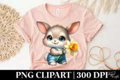 Easter Bunny Egg Flower, Clipart |T-shirt, Mug PNG Product Image 5