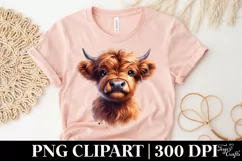 Cute Highland Cow Clipart High-Res PNG 300 DPI |T-shirt, Mug Product Image 5