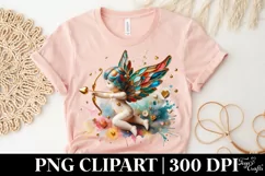 Cupid Angel Of Love Gesture Watercolor Florals Clipart Product Image 5