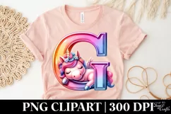 Cute Unicorn Alphabet Clipart | Unicorn Monogram Alphabet Product Image 9