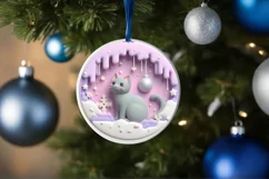 Christmas Round Ornament Sublimation Product Image 4