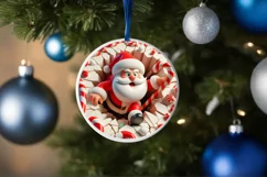 Christmas Round Cute Animal Ornament Sublimation Product Image 4