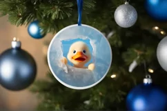 Christmas Round Cute Animal Ornament Sublimation Product Image 4