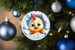 Christmas Round Cute Animal Ornament Sublimation Product Image 4