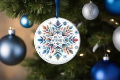 Snow Flake Christmas Round Cute Ornament Sublimation Product Image 4