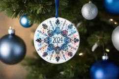 2024 Christmas Round Cute Ornament Sublimation Product Image 4