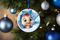 Christmas Round Cute Animal Ornament Sublimation Product Image 4