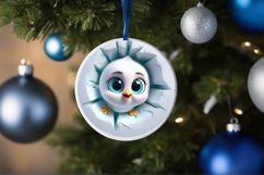 Christmas Round Cute Animal Ornament Sublimation Product Image 4