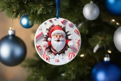 Christmas Round Cute Animal Ornament Sublimation Product Image 4