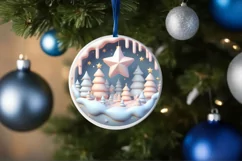 Christmas Round Ornament Sublimation Product Image 4