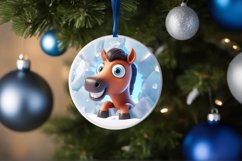 Christmas Round Cute Animal Ornament Sublimation Product Image 4