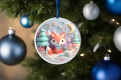 Christmas Round Ornament Sublimation Product Image 4