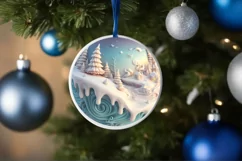 Christmas Round Ornament Sublimation Product Image 4