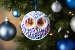 Pastel Christmas Round Ornament Sublimation Product Image 4
