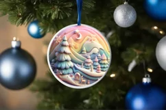 Christmas Round Ornament Sublimation Product Image 4