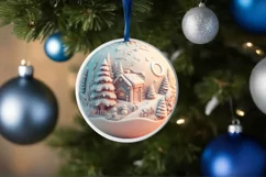 Christmas Round Ornament Sublimation Product Image 4