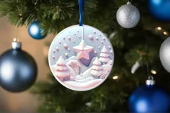 Christmas Round Ornament Sublimation Product Image 4