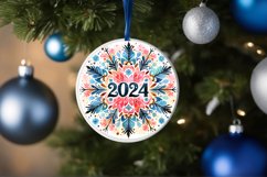 Snow Flake Christmas Round Cute Ornament Sublimation Product Image 4