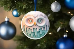 Pastel Christmas Round Ornament Sublimation Product Image 4