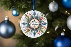 Christmas Round Cute Ornament Sublimation Product Image 4