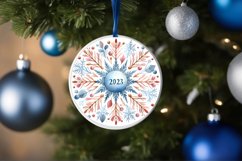 Snow Flake Christmas Round Cute Ornament Sublimation Product Image 4