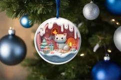 Christmas Round Ornament Sublimation Product Image 4